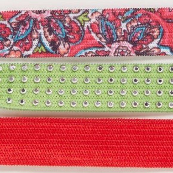 Vera Bradly Stretch Hair Ties Sunburst Floral, Pink, Orange, Green - Picture 2 of 2